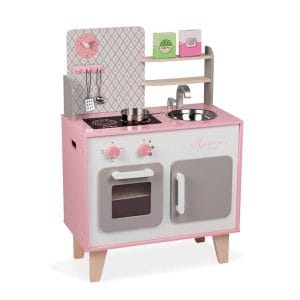 cocinita blanca y rosa janod
