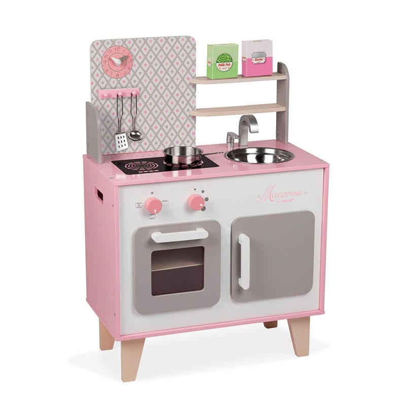 cocinita blanca y rosa janod