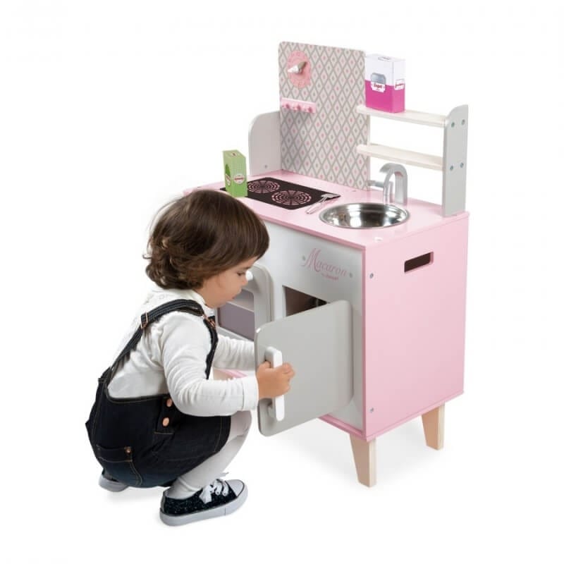 juego cocinita blanca y rosa janod