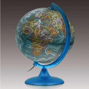 globo terraqueo con signos zodiaco