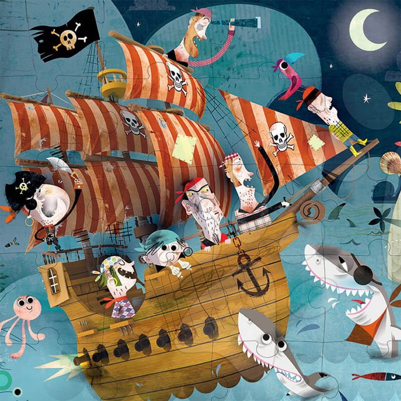 poster puzzle los piratas janod