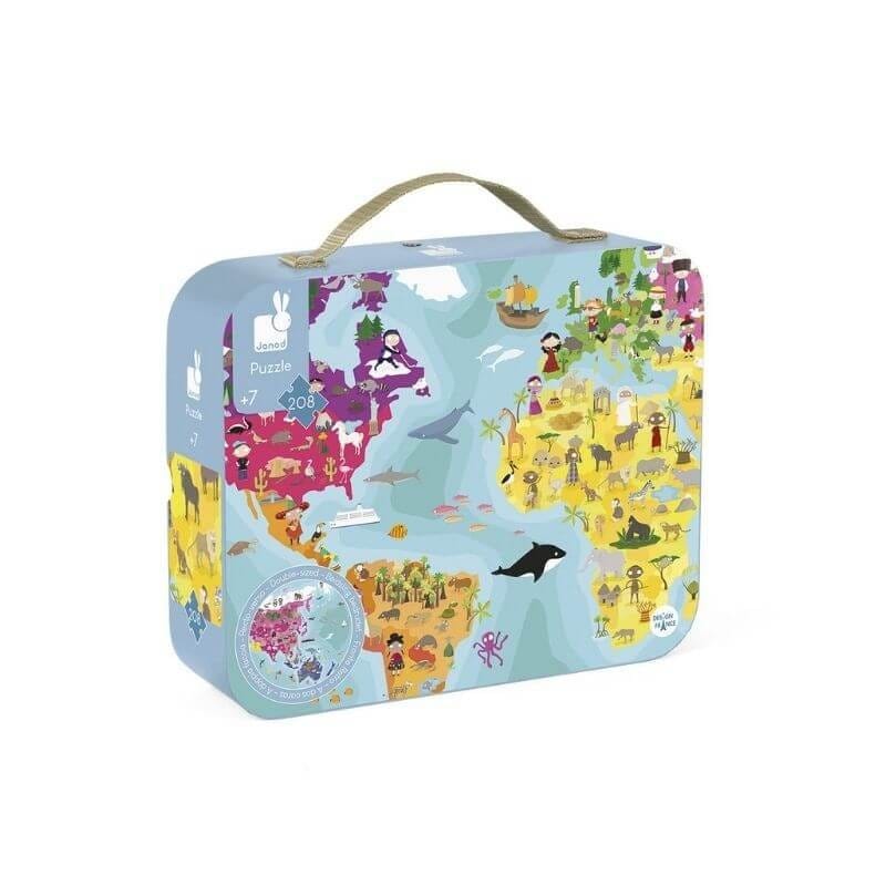puzzle ilustrado planeta azul janod