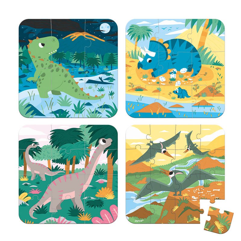 puzzles evolutivos dinosaurios janod