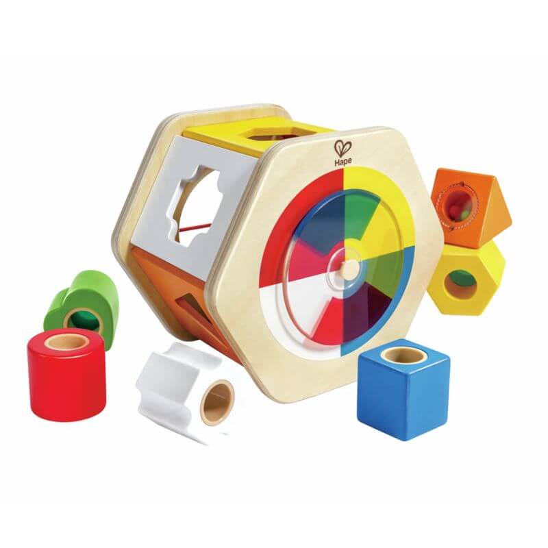 juego clasificador formas y agita de hape