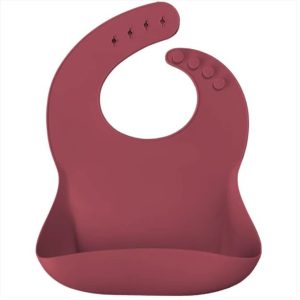 babero silicona rosado