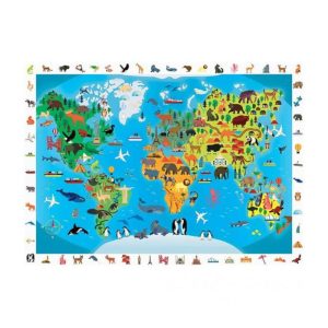 puzzle observacion planisferio animal