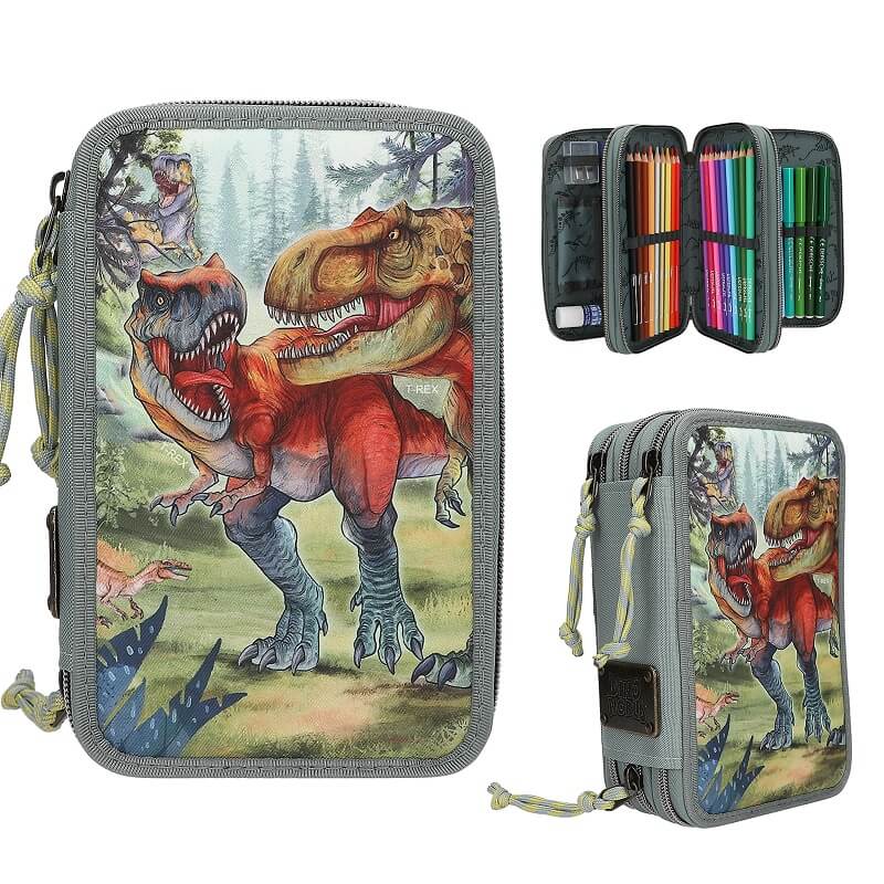 Estuche Triple Dino World Verde - Imagen 2