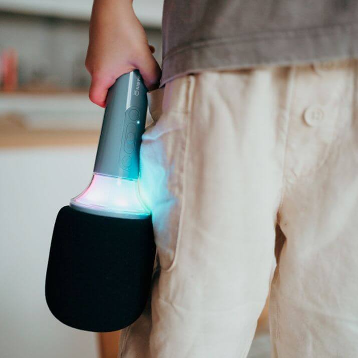 Micrófono con efectos de luz y sonido Kidymic azul - Imagen 2