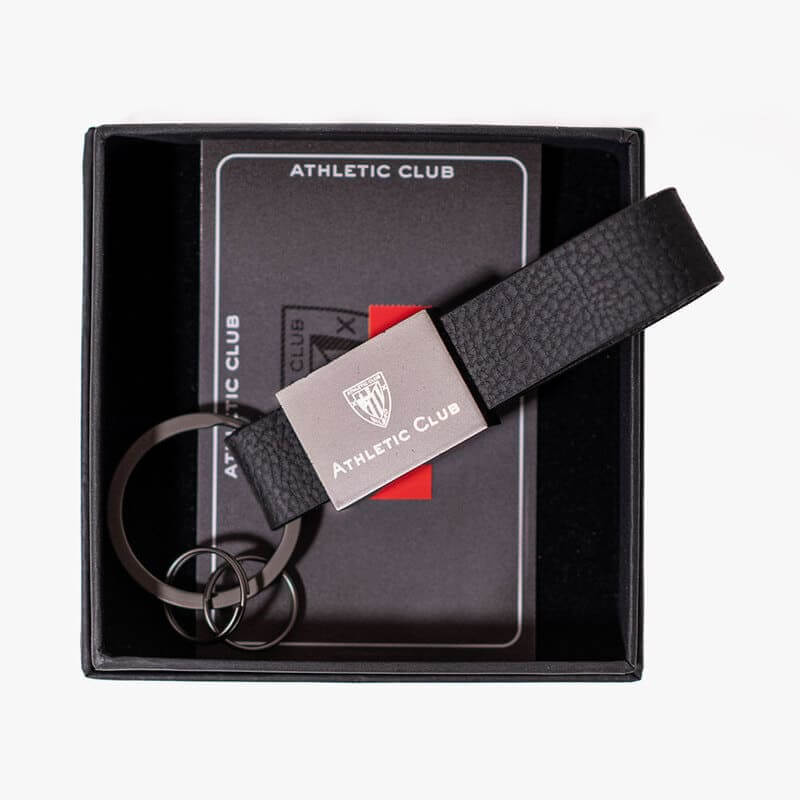 llavero acero piel negro athletic