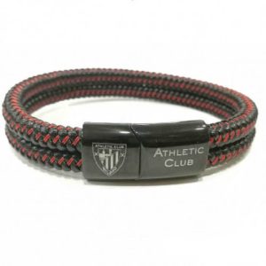 pulsera trenzada negra y roja athletic