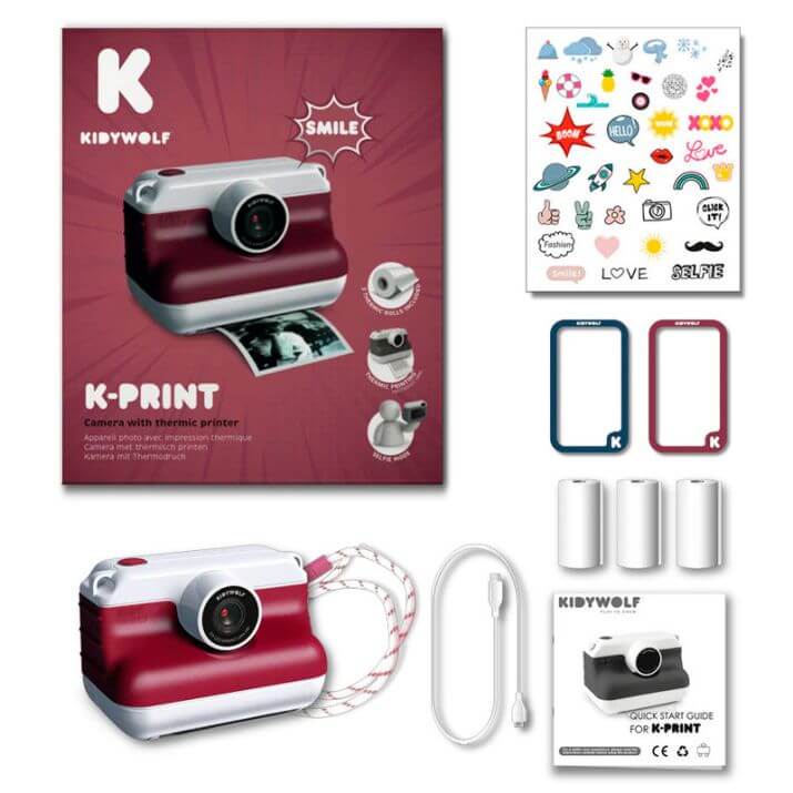 Kidywolf K-Print Roja: Cámara de Fotos Digital e Instantánea - Imagen 3