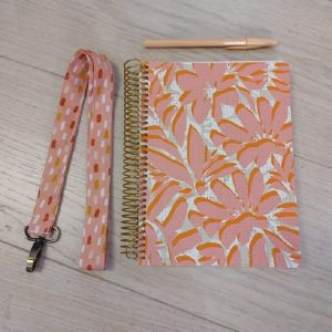 agenda portallaves floral naranja