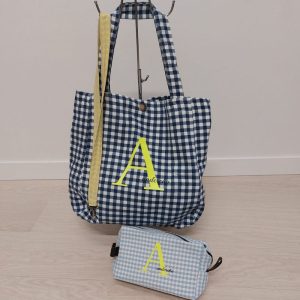 bolsa vichy azul a andereño