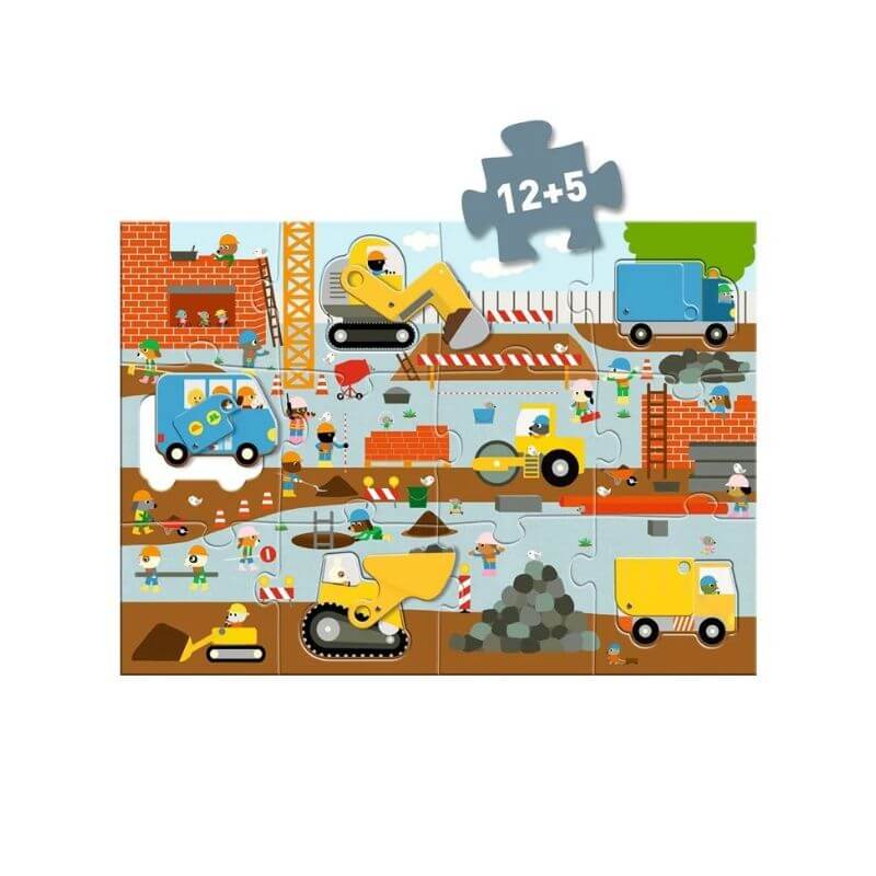 puzzle gigante construccion djeco